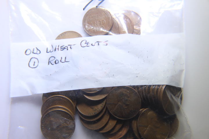 lot 74 image: 1 ROLL�LINCOLN WHEAT CENTS OLD��69 �