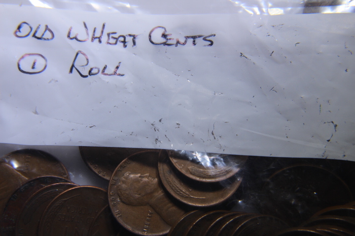 lot 75 image: 1 ROLL�LINCOLN WHEAT CENTS OLD��70 �
