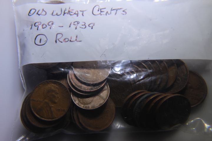 lot 79 image: 1 ROLL�LINCOLN WHEAT CENTS 1909-1939� 74 �