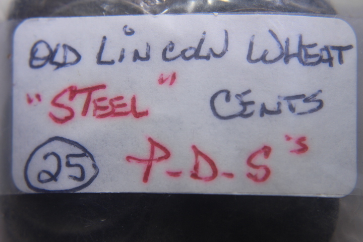 lot 82 image: 1943 P-D-S LINCOLN WHEAT CENTS STEEL 25 PACK� 86