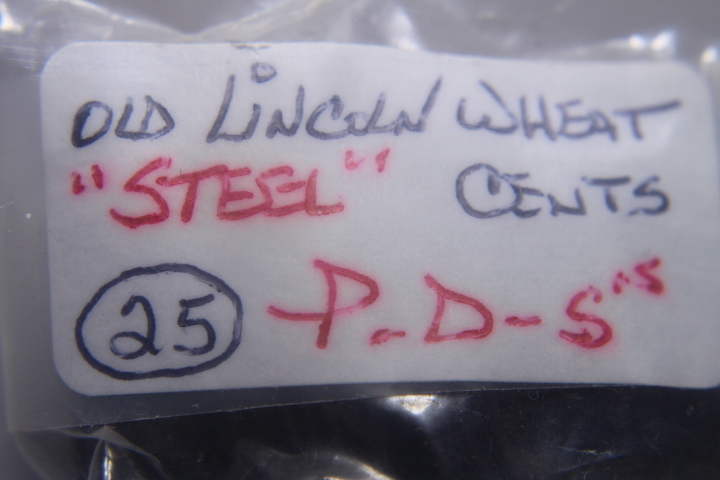 lot 83 image: 1943 P-D-S LINCOLN WHEAT CENTS STEEL 25 PACK� 87
