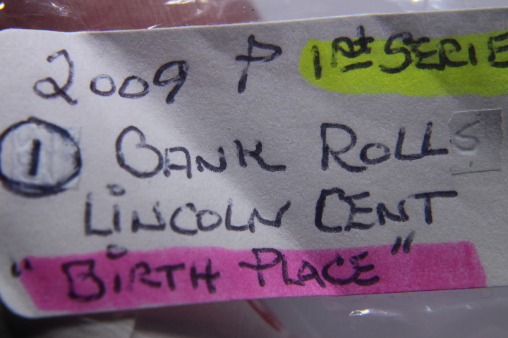 lot 92 image: 2009 P LINCOLN MEMORIAL CENTS BIRTH PLACE 1ST SERIES BANK ROLL 99