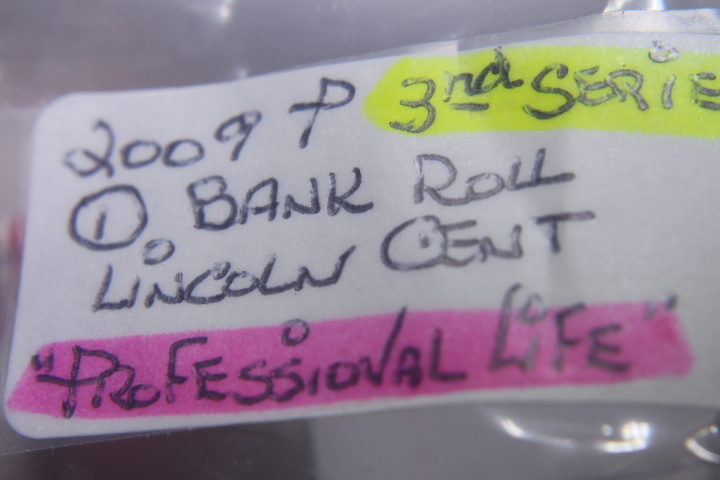 lot 94 image: 2009 P LINCOLN MEMORIAL CENTS PROFESIONAL LIFE 3RD SERIES BANK ROLL 101