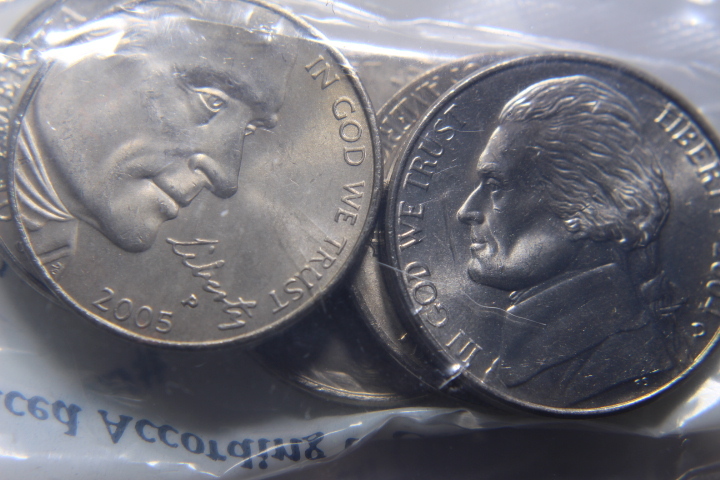 lot 97 image: 5- 2004-2006 COIN NICKEL SET JEFFERSON NICKELS