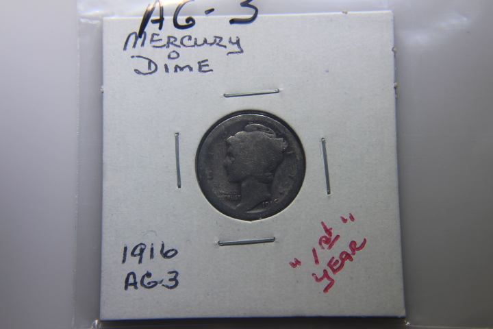 lot 120 image: 1916 MERCURY DIME AG-3  149