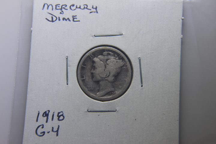 lot 122 image: 1918 MERCURY DIME G-4   151