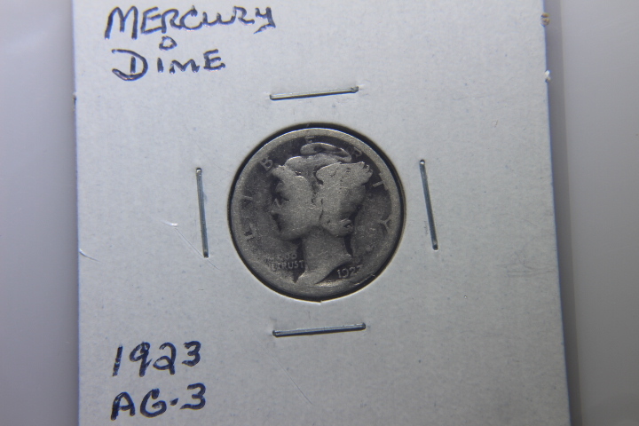 lot 124 image: 1923 MERCURY DIME  AG-3   153