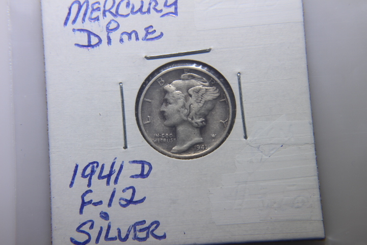 lot 128 image: 1941 D MERCURY DIME  F-12  161