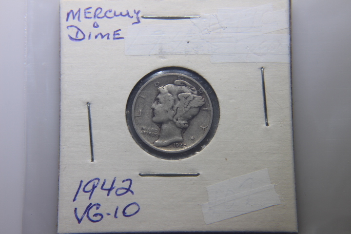 lot 130 image: 1942 MERCURY DIME  VG-10   163
