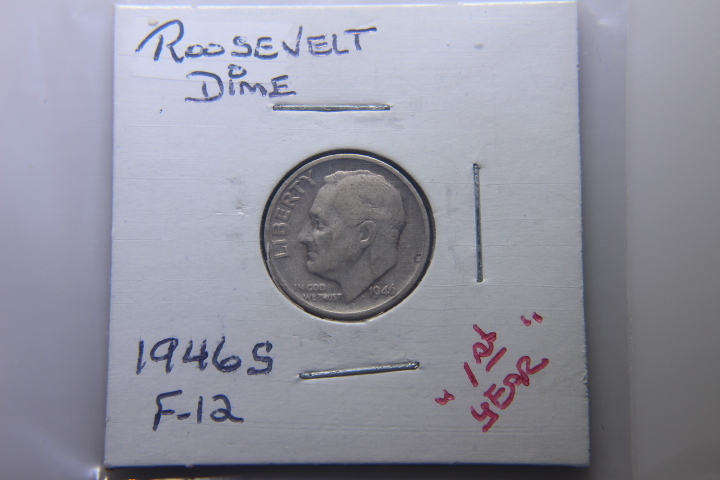 lot 139 image: 1946 S ROOSEVELT DIME F-12 FIRST YEAR   172