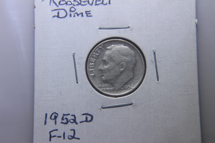 lot 143 image: 1952 D ROOSEVELT DIME  F-12  184