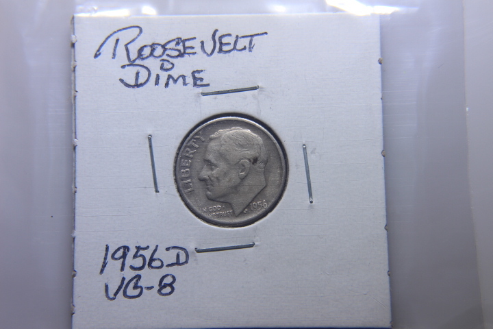 lot 148 image: 1956 D ROOSEVELT DIME  VG-8  189