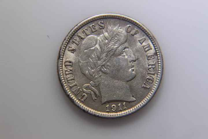 lot 3A image: 1911 Barber Dime FULL RIM & LIBERTY� MS