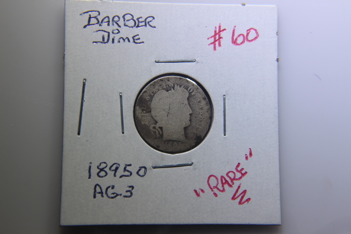 lot 3D image: 1895 O Barber Dime  AG-3  RARE  Key Date