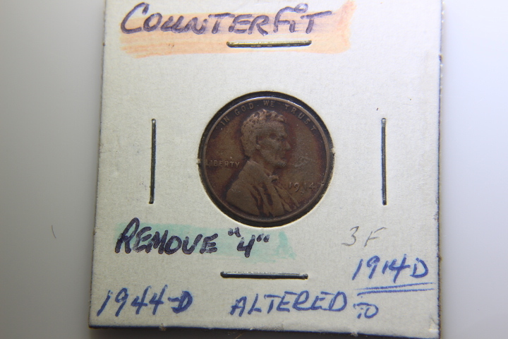 lot 3F image: 1914 D Penny was 1944 D COUNTERFEIT