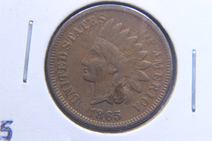 lot 50-A image: 1865 Indian Head Cent F-12 Liberty Fancy 5