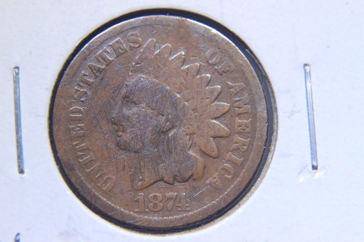 lot 50-C image: 1874 Indian Head Cent Penny G-4