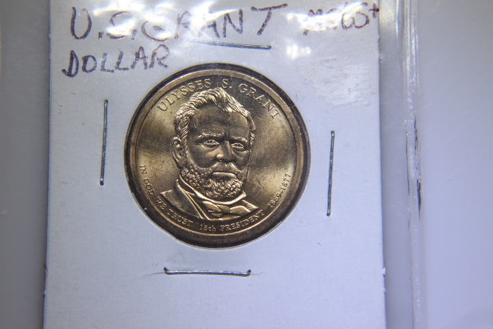 lot 151 image: 2 Coin Set US Grant Dollar MS65 & Pre 1951 Shryock Co. Meadville, PA Store Token