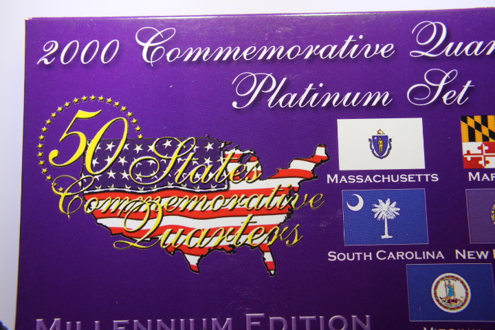 lot 108F image: 2000 State Quarters Proof Set PLATINUM   Item 318