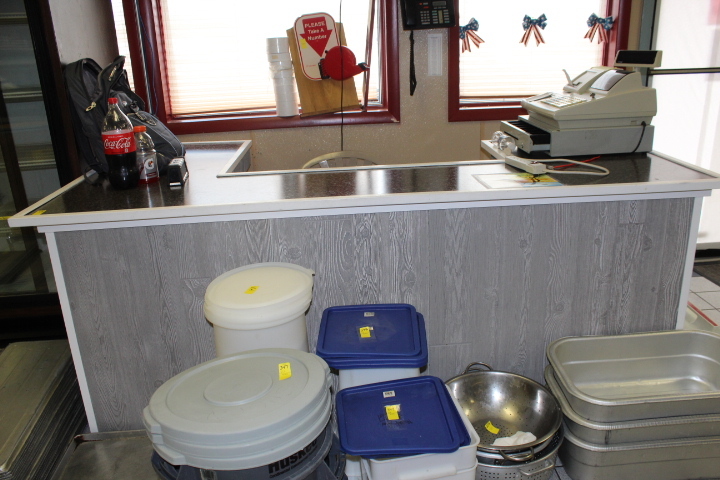 lot 105 image: Checkout Counter - free standing