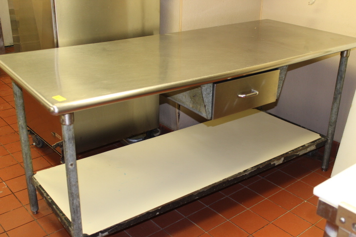 lot 39 image: 6 Stainless Steel Work Table w drawer
