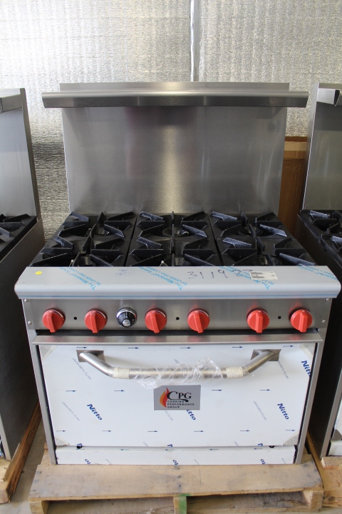 lot 5 image: 6 burner range with oven