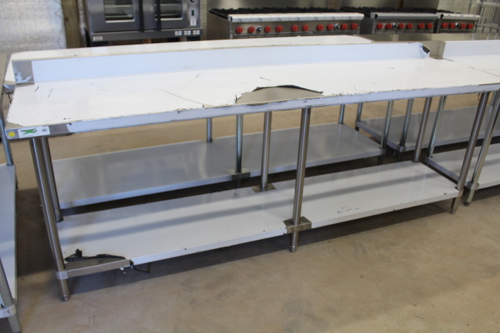 lot 32 image: Stainless Steel Table with backsplash
