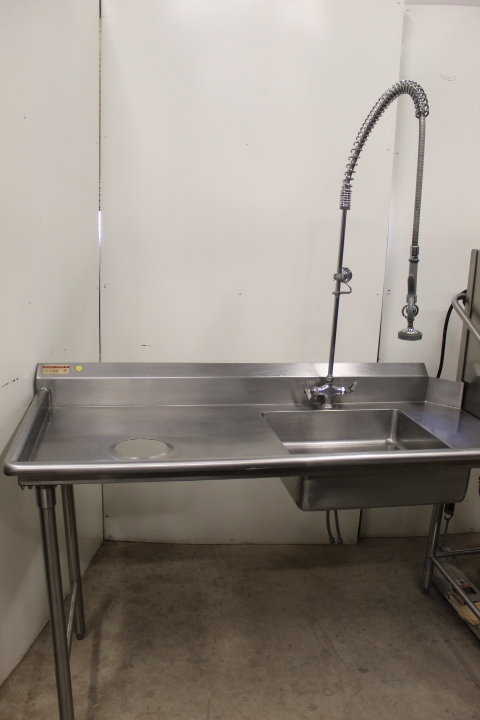 lot 66A image: Dirty Side Dishwasher Table with T&S Faucet