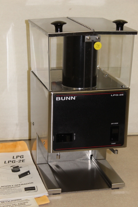 lot 76 image: Bunn Coffee Bean Grinder - Double Hopper -  NEW