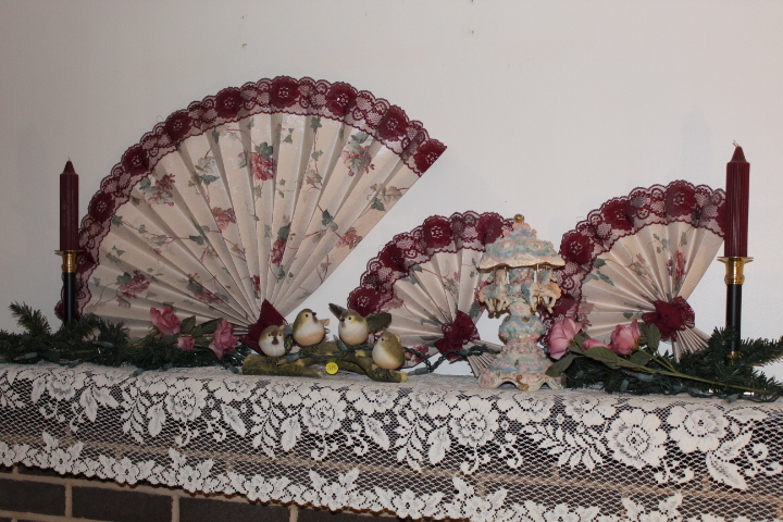 lot 218 image: Fireplace Mantel Decorations  porcelain horse carousel  Lot