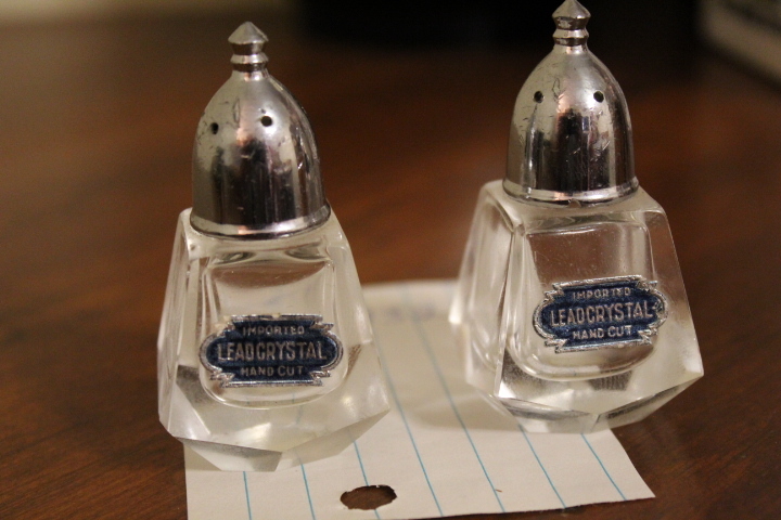 lot 232 image: Lead Crystal Salt & Pepper Shakers Lot