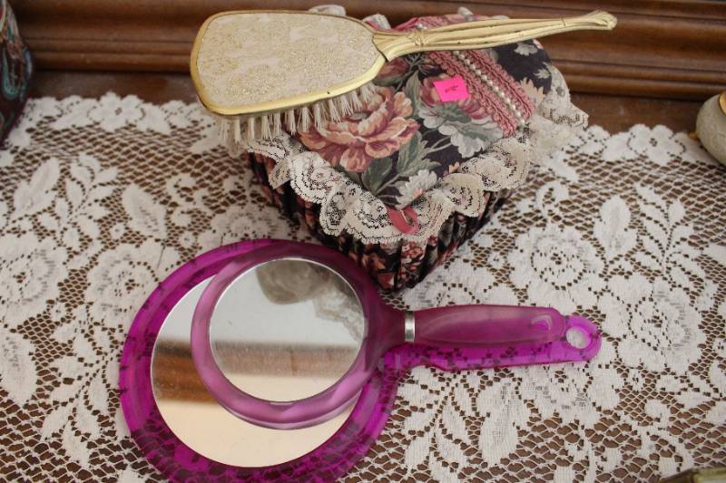 lot 162 image: Hair Brush, Mirrors and boxLocMaster Bedroom