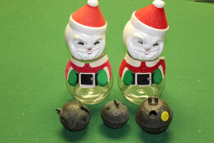 lot 177 image: Metal Sleigh Bells and Santa Clause Lot