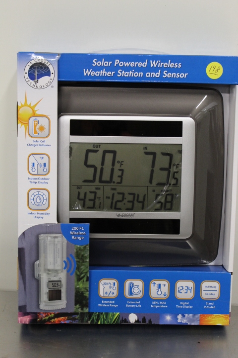 lot 148 image: Solar Powered Wireless Weather Station and Sensor - NIB
