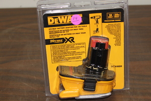 lot 14 image: Rejuvenate your18 volt DeWalt to  20V Max Batteries with  Adapter for 18V Tools - Brand New