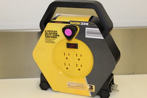 lot 31 image: 4 Outlet x 25 Cord and Reel - New