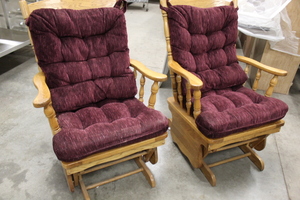 lot 115 image: Solid Oak GLIDER ROCKERS