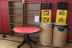 lot 36 image: Book Case  Table Lot