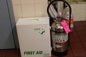 lot 57 image: Fire Extinguisher and First Aid Box Lot