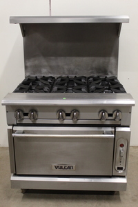 lot 1A image: Vulcan 6 burner range w convection oven