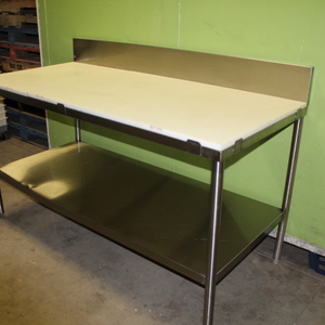 lot 55 image: Poly Top Butcher  Cutting Board Table