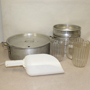 lot 199 image: Pan Pot  Water Pitchers  Ice Scoop  Proofing Pan Lot
