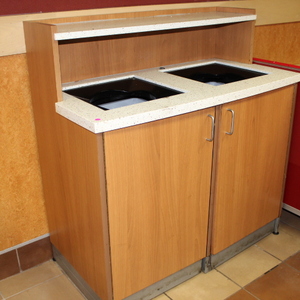 lot 210 image: Double Trash Can Receptacle