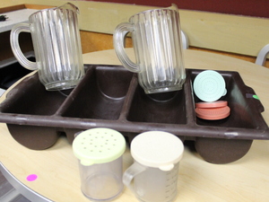 lot 291 image: Silverware Caddy and Water Pitcher Lot