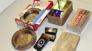 lot 35 image: Ash Trays  Doral Matches  Lighters Lot