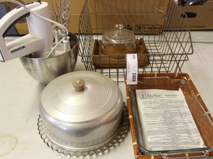 lot 163 image: Mixer  Cake Plate wLid  Cheese Plate Lot