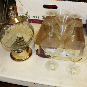 lot 154 image: Crystal Stemware and Musical Decanter Lot