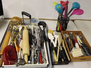 lot 167 image: Kitchen Utensils and Silverware Lot