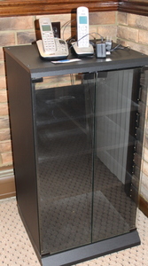 lot 418 image: Stereo Cabinet and Phones System Lot
