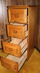 lot 405 image: Wooden File Cabinet
